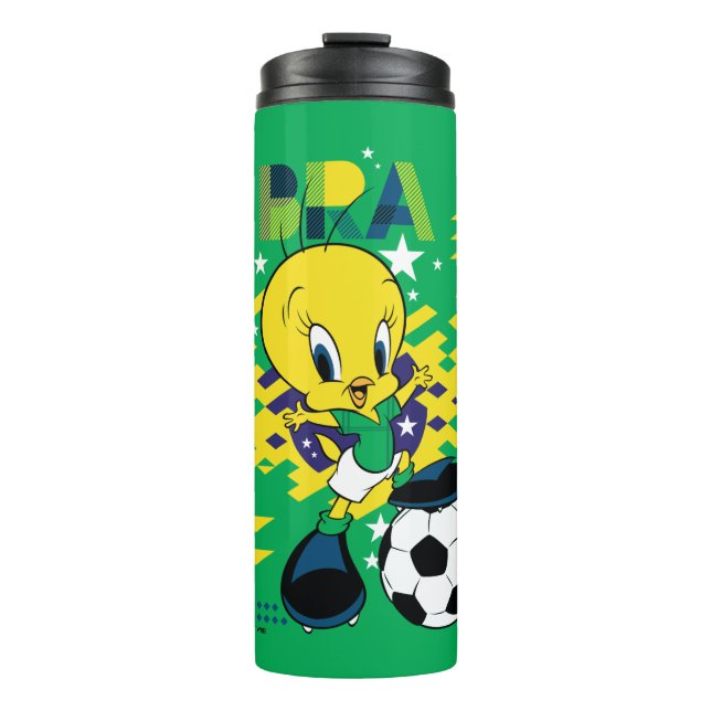 Bouteilles Isothermes Équipe de TWEETY™ Brésil Graphisme de football (Devant)