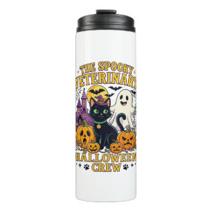 Bouteilles Isothermes Équipe vétérinaire effrayante Halloween Chat noir