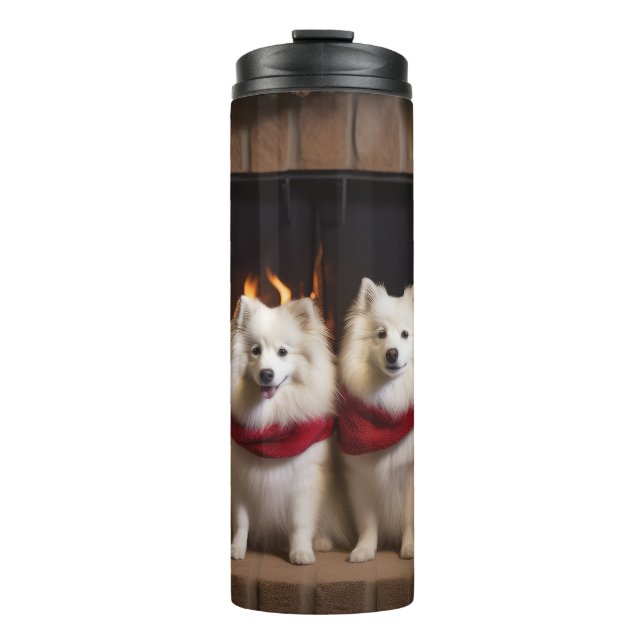 Bouteilles Isothermes Eskimo Américain au coin du feu de Noël (Devant)