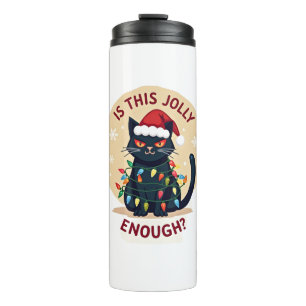 Bouteilles Isothermes Est-ce assez joyeux drôle chat noir Noël Arbre
