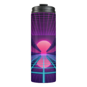 Bouteilles Isothermes Esthétique Néon Synthwave Tasses Thermiques