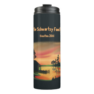Bouteilles Isothermes Etang vintage coucher de soleil ponton échapper ve