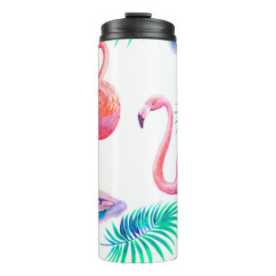 Bouteilles Isothermes Été tropical avec flamants roses feuilles de palmi