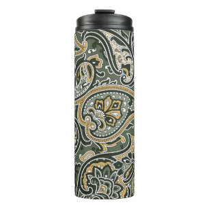 Bouteilles Isothermes Ethnique Orientale Paisley, Vintage Sans Couche.