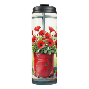 Bouteilles Isothermes Étiquette de café rouge des papilles rouges