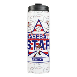 Bouteilles Isothermes Étoile de baseball personnalisée et rayures