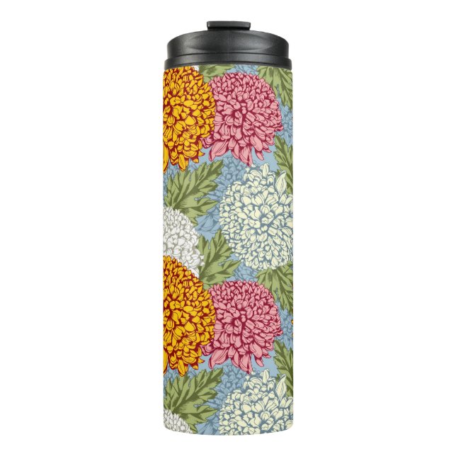 Bouteilles Isothermes Excellent motif avec des chrysanthèmes (Devant)