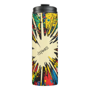 Bouteilles Isothermes Explosion d'art pop de style comique (2)