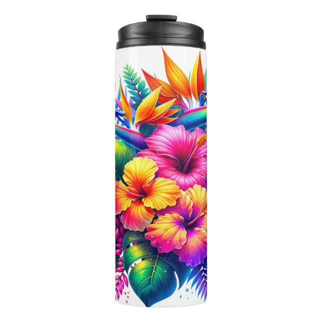 Bouteilles Isothermes Explosion florale tropicale (Devant)