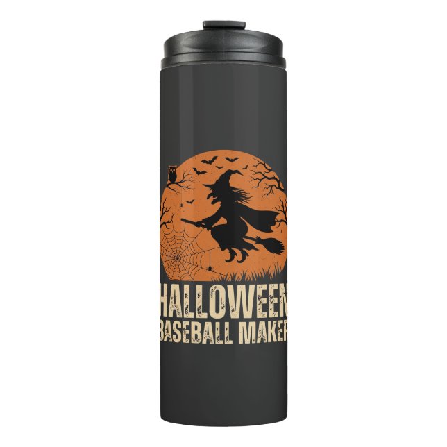 Bouteilles Isothermes Fabricant de baseball Halloween Graphique de sorci (Devant)