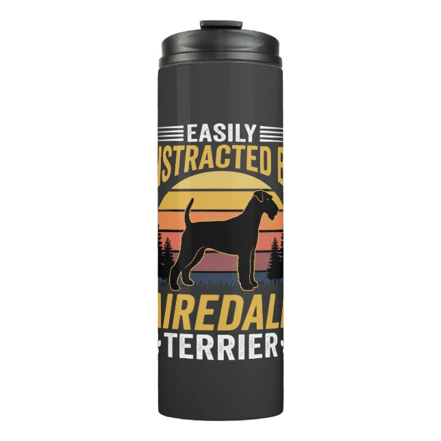 Bouteilles Isothermes Facilement distrait par rétro chien Airedale Terri (Devant)