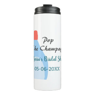 Bouteilles Isothermes Faire sauter le Champagne douche de mariée bleue a