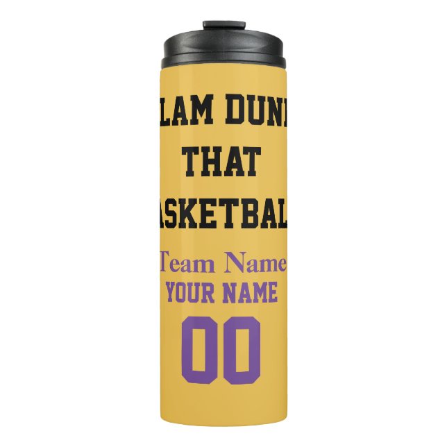 Bouteilles Isothermes Fais un Slam Dunk avec ce nom de basket-ball (Devant)