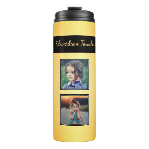 Bouteilles Isothermes Faites votre propre photo collage monogramme or