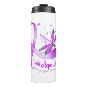 Bouteilles Isothermes Faith Hope Love Dragonfly Purple Ribbon Fibromyalg