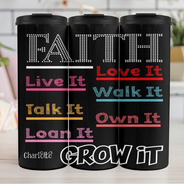 Bouteilles Isothermes Faith Live Love Walk Grow (Créateur téléchargé)