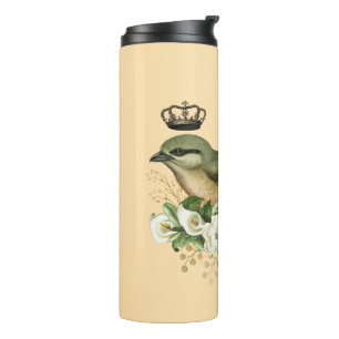 Bouteilles Isothermes Fancy Crown Bird on Peach Personnalisé