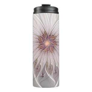 Bouteilles Isothermes Fantaisie florale, fleur pastel moderne abstraite