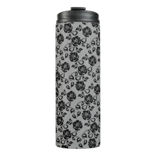 Bouteilles Isothermes Faux Black Lace Rose Fishnet Thermal Tumbler