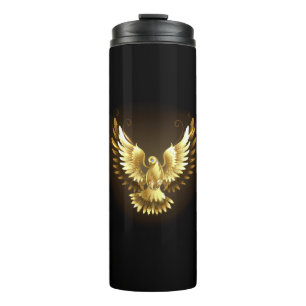 Bouteilles Isothermes Faux Gold Foil Peace Dove en noir