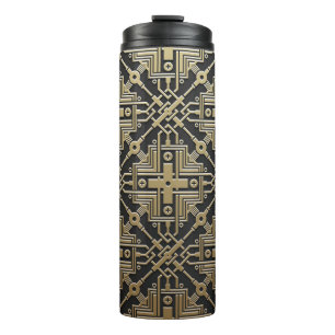Bouteilles Isothermes Faux Golden Metallic Motif