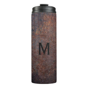 Bouteilles Isothermes Faux Rusty Metal personnalisé monogramme tumbler