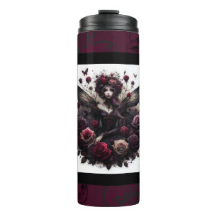 Bouteilles Isothermes Fées de forêt gothique foncée Floral Roses Bourgog