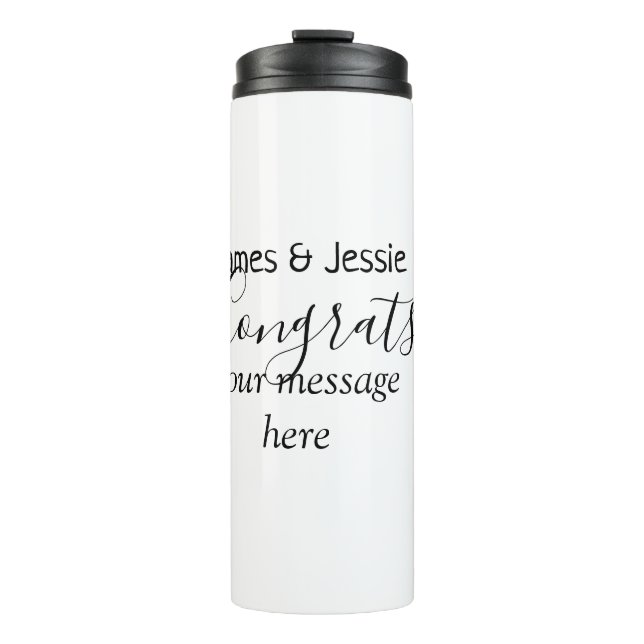 Bouteilles Isothermes Félicitations ajoutez un message de nom de mariage (Devant)