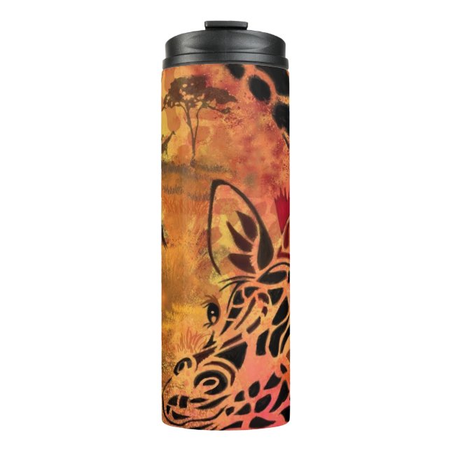 Bouteilles Isothermes Femme africaine et Giraffe Tumbler thermique (Devant)
