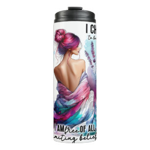 Bouteilles Isothermes Femme autonome Floral Citations Inspirationnelle