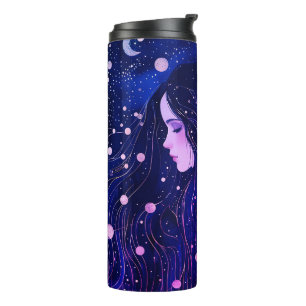 Bouteilles Isothermes Femme Céleste Déesse de la Lune et des Étoiles