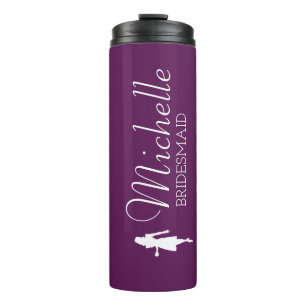 Bouteilles Isothermes Femme d'honneur personnalisée rose vif