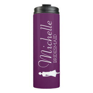 Bouteilles Isothermes Femme d'honneur personnalisée rose vif