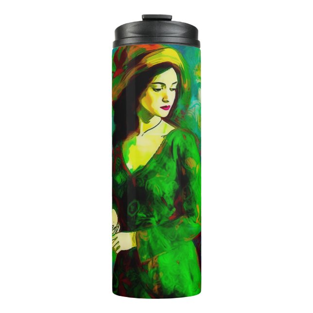 Bouteilles Isothermes Femme en Casquette vert (Devant)