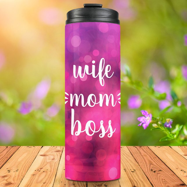Bouteilles Isothermes Femme Maman Boss Baby Script Typographie Bold Hot  (Créateur téléchargé)