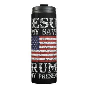 Bouteilles Isothermes Femmes Jésus est mon sauveur Trump est mon préside