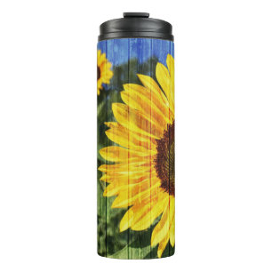 Bouteilles Isothermes Fence painted de Sunflowers
