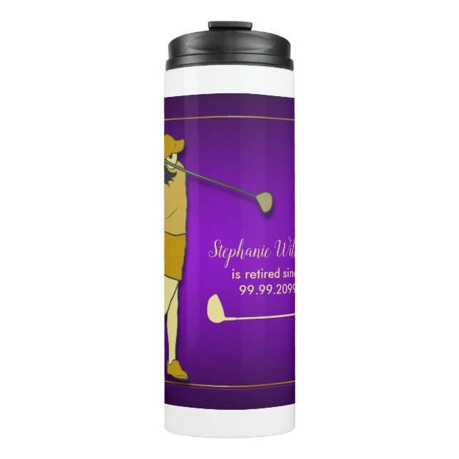 Bouteilles Isothermes Fête de golf de retraite Classique Violet Femme Do (Devant)
