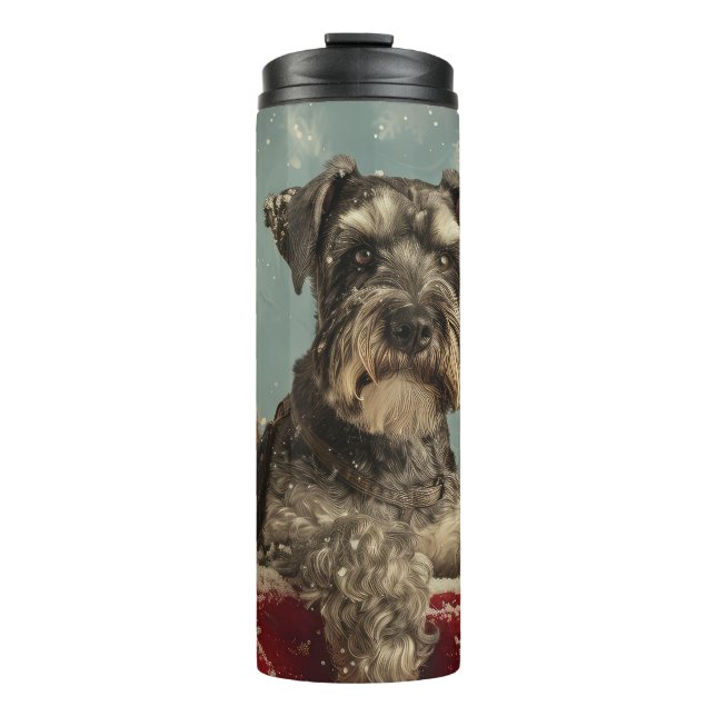 Bouteilles Isothermes Fête de Noël de chien Schnauzer (Devant)