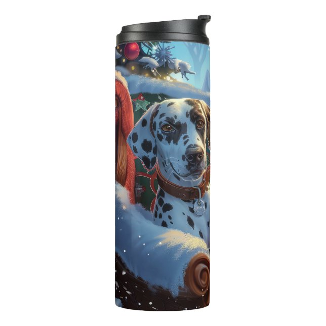 Bouteilles Isothermes Fête de Noël des Chiens de Dalmatie (Tourné sur la gauche)