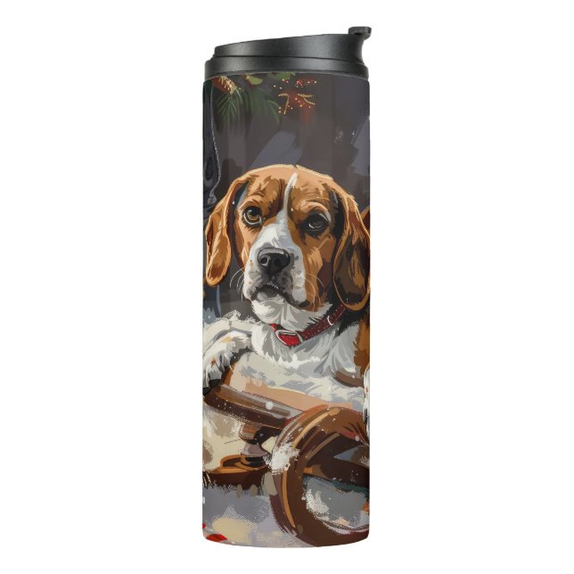 Bouteilles Isothermes Fête de Noël du chien beagle (Tourné sur la gauche)