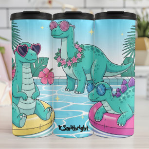 Bouteilles Isothermes Fête de piscine des dinosaures, amusement d'été