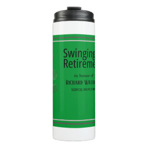Bouteilles Isothermes Fête de retraite Golf Moderne Entreprise Vert Noir