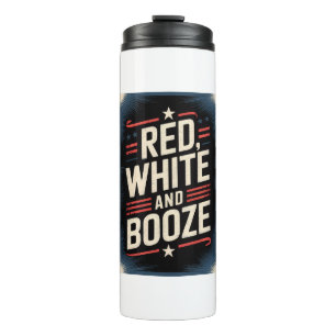 Bouteilles Isothermes Fête du 4 juillet Booze Rouge Blanc et Booze