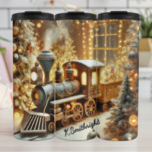Bouteilles Isothermes Fête du Train Vintage Fenêtre de Noël Arbres de No
