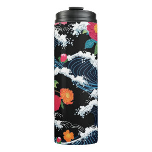 Bouteilles Isothermes Fête japonaise de fleurs de Sakura Seigaiha modern