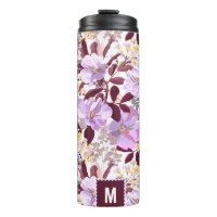 Feuille de Bourgogne, modèle floral pourpre | Mono