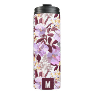 Bouteilles Isothermes Feuille de Bourgogne, modèle floral pourpre   Mono