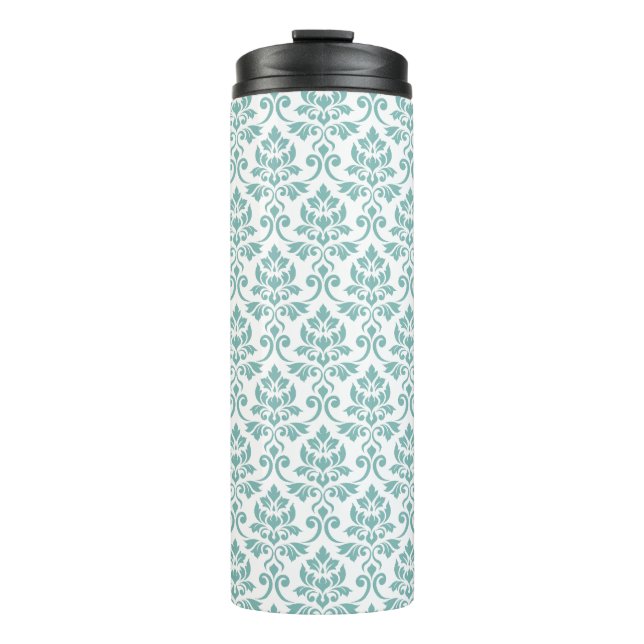 Bouteilles Isothermes Feuille de Damas motif sarcelle (Devant)