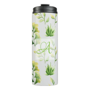 Bouteilles Isothermes Feuilles botaniques personnalisées Aquarelle Déco
